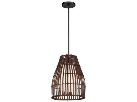 Minka Lavery Brentwood Shore 1-Light Coal Black Glass Bell Pendant