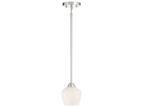 Minka Lavery Camrin 1-Light Brushed Nickel Glass Bell Mini Pendant