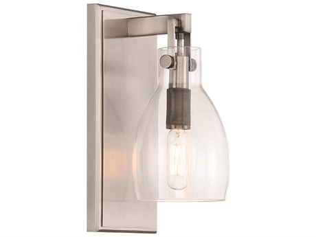 Minka Lavery Tiberia 1-Light Plated Pewter Glass Wall Sconce