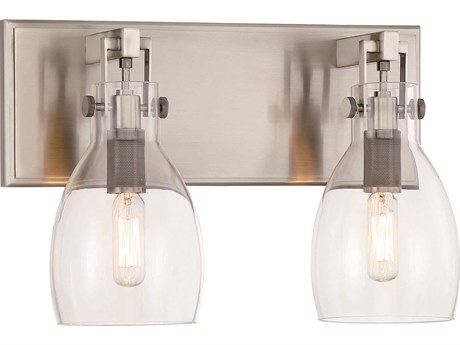 Minka Lavery Tiberia 2-Light Plated Pewter Glass Vanity Light