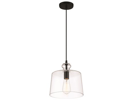 Minka Lavery 1-Light Coal Black Glass Mini Pendant