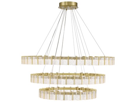 Minka Lavery Sevryn 3-Light Soft Brass Round Tiered Chandelier