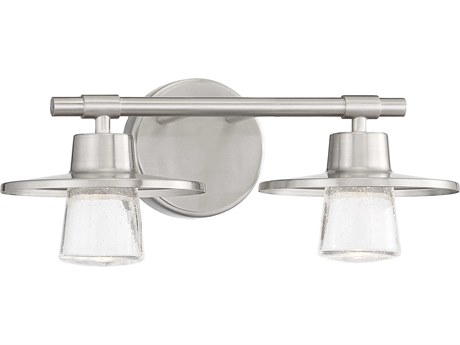 Minka Lavery Beacon Avenue 2-Light Brushed Nickel Glass LED Vanity Light