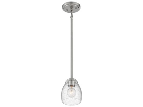 Minka Lavery Winsley 1-Light Brushed Nickel Glass Bell Mini Pendant