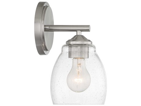 Minka Lavery Winsley 1-Light Brushed Nickel Glass Wall Sconce