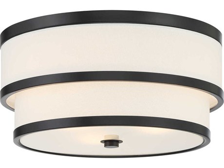 Minka Lavery Cascade 3-Light Coal Black Flush Mount