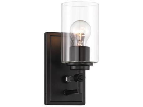 Minka Lavery Binsly 1-Light Coal Black Wall Sconce