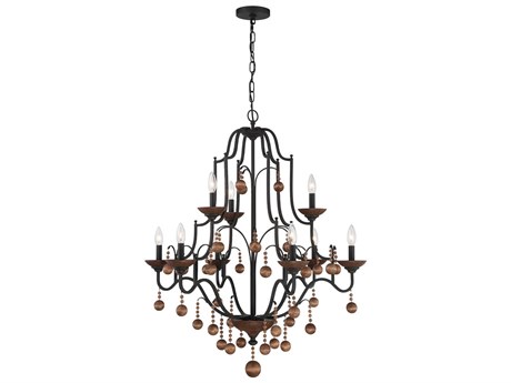Minka Lavery Colonial Charm 9-Light Old World Bronze Walnut Brown Candelabra Chandelier