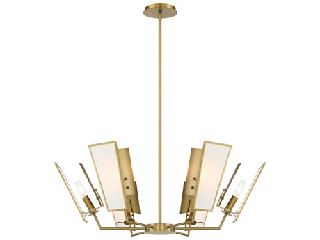 Minka Lavery Ricochet 6-Light Soft Brass White Glass Geometric Chandelier