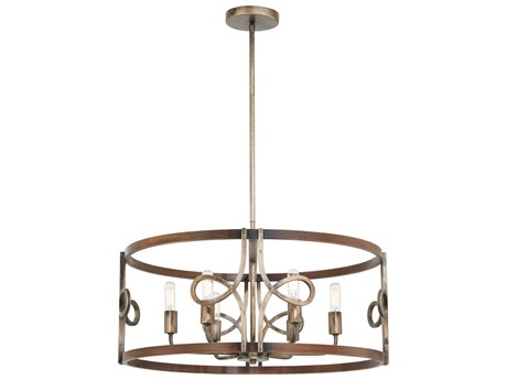 Minka Lavery Yorkville 6-Light Aged Darkwood Silver Patina Brown Chandelier