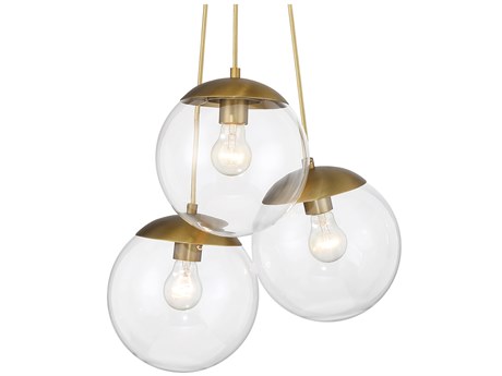 Minka Lavery Auresa 3-Light Soft Brass Glass Globe Pendant