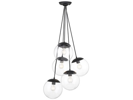 Minka Lavery Auresa 5-Light Coal Black Globe Pendant