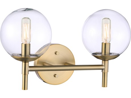 Minka Lavery Auresa 2-Light Soft Brass Glass Vanity Light