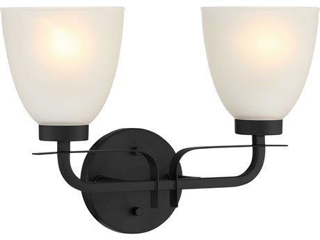 Minka Lavery Kaitlen 2-Light Coal Black Glass Vanity Light
