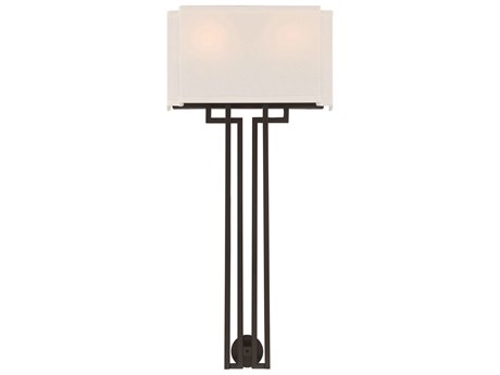 Minka Lavery Upham Estates 2-Light Coal Polished Nickel Black Wall Sconce
