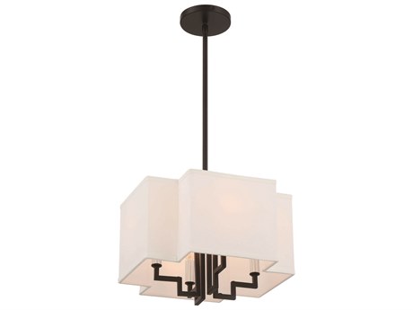 Minka Lavery Upham Estates 4-Light Coal Polished Nickel Black Geometric Chandelier