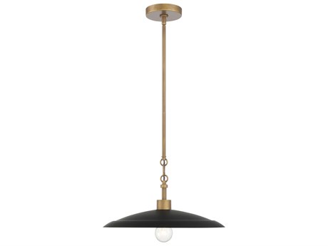 Minka Lavery York 1-Light Natural Brass Dark Matte Coal Dome Pendant