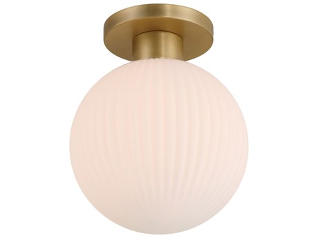 Minka Lavery Fenton 1-Light Legacy Brass Globe Flush Mount