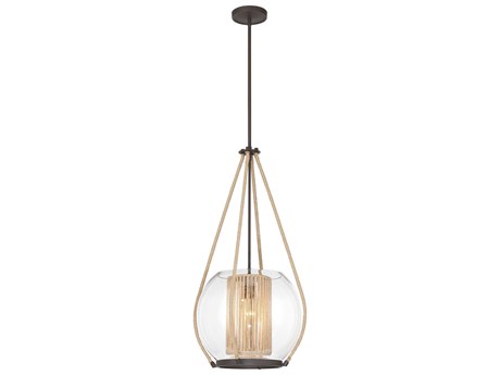 Minka Lavery Stutterhein 1-Light Sand Bronze Glass Pendant