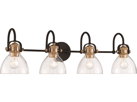 Minka Lavery Monico 4-Light Painted Bronze Natural Brush Glass Vanity Light