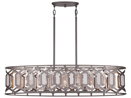 Minka Lavery Hexly 5-Light Bronze Sultry Silver Linear Island Pendant