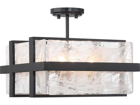 Minka Lavery Cloud Break 4-Light Coal Black Semi Flush Mount