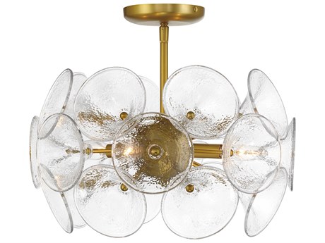 Minka Lavery Winter 4-Light Soft Brass Sputnik Semi Flush Mount