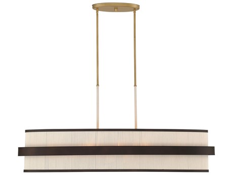 Minka Lavery Harbor Wrap 8-Light Painted Legacy Brass Dark Matte Black Brown Island Pendant