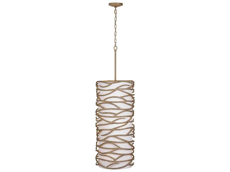 Minka Lavery Branch Reality 9-Light Textured Ashen Gold Cylinder Pendant