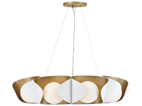 Minka Lavery Flare 9-Light Sand White Round Pendant
