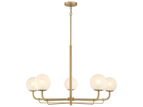 Minka Lavery Whitehall 5-Light Legacy Brass Globe Chandelier