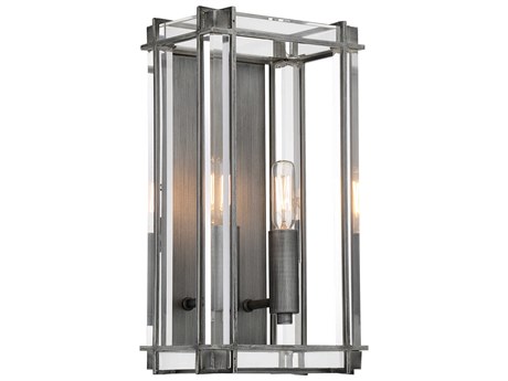 Minka Lavery Langen Square 2-Light Painted Antique Nickel Wall Sconce