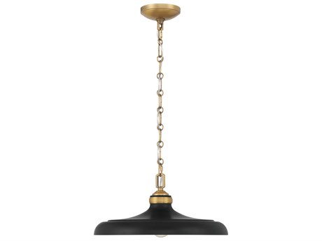 Minka Lavery Crowne 1-Light Legacy Brass Dark Matte Black Pendant