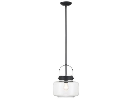 Minka Lavery Wickglow 1-Light Dark Matte Black Lantern Mini Pendant