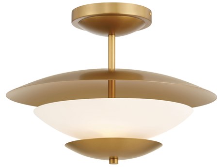 Minka Lavery Solara 3-Light Legacy Brass Bowl Tiered Semi Flush Mount