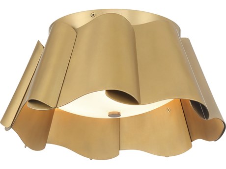 Minka Lavery Waveform 3-Light Legacy Brass Flush Mount