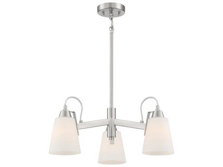 Minka Lavery Beckonridge 3-Light Brushed Nickel Glass Bell Chandelier
