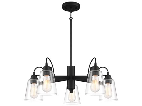 Minka Lavery Beckonridge 5-Light Coal Black Glass Bell Chandelier