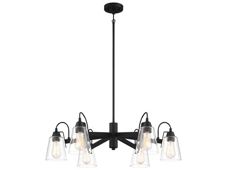 Minka Lavery Beckonridge 6-Light Coal Black Glass Bell Chandelier