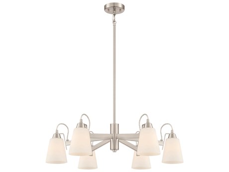 Minka Lavery Beckonridge 6-Light Brushed Nickel Glass Bell Chandelier