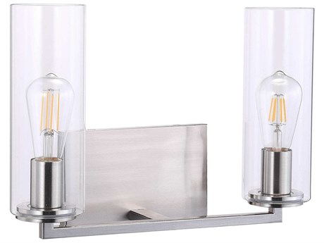 Minka Lavery Acacia 2-Light Brushed Nickel Glass Vanity Light