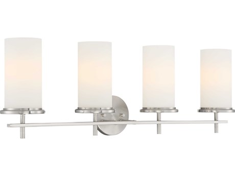 Minka Lavery Haisley 4-Light Brushed Nickel Glass Vanity Light