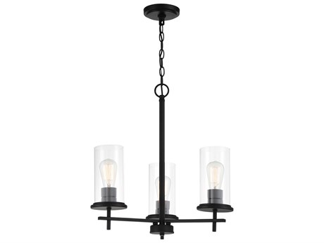 Minka Lavery Haisley 3-Light Coal Black Glass Cylinder Chandelier