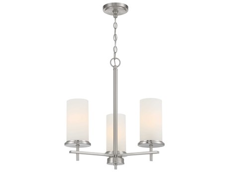 Minka Lavery Haisley 3-Light Brushed Nickel Glass Cylinder Chandelier