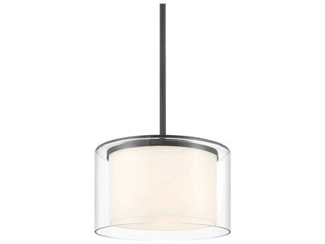 Minka Lavery Overland Park 1-Light Coal Black Glass Mini Pendant