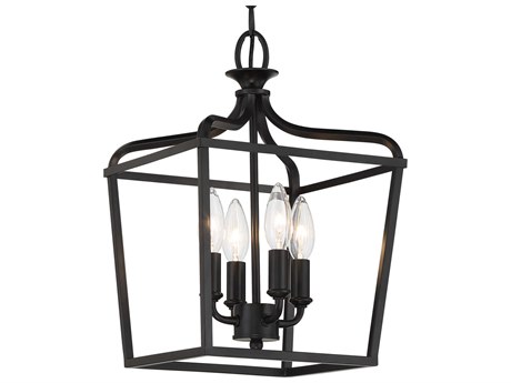 Minka Lavery Laurel Estate 4-Light Coal Black Pendant