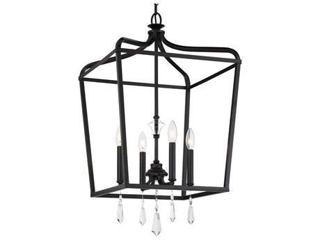 Minka Lavery Laurel Estate 4-Light Coal Black Crystal Chandelier