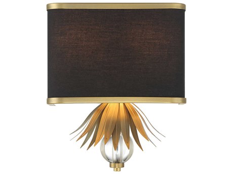 Minka Lavery Caprio 2-Light Natural Brushed Brass Crystal Wall Sconce