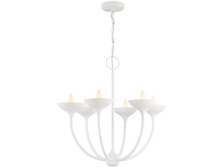 Minka Lavery Ryton 6-Light Plaster White Candelabra Chandelier