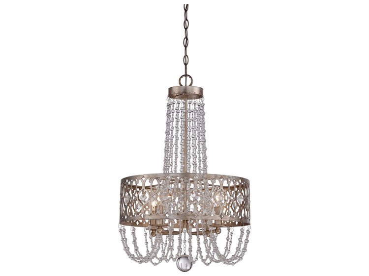 Minka Lavery Lucero Floine Silver 18 Wide Four Light Minka Lavery Lucero Floine Silver 18 Wide Four Light Chandelier